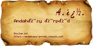 Andaházy Árpád névjegykártya