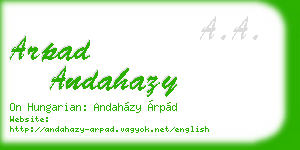 arpad andahazy business card